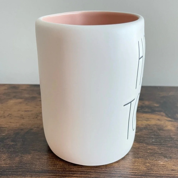 Rae Dunn| ‘Hop To It’ Spring Ceramic Hand-painted White Pink Mug - Picture 6 of 6
